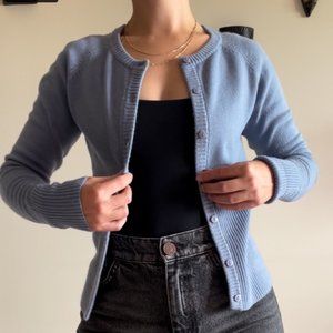 Vintage Blue Soft Button Front Cardigan Size Small